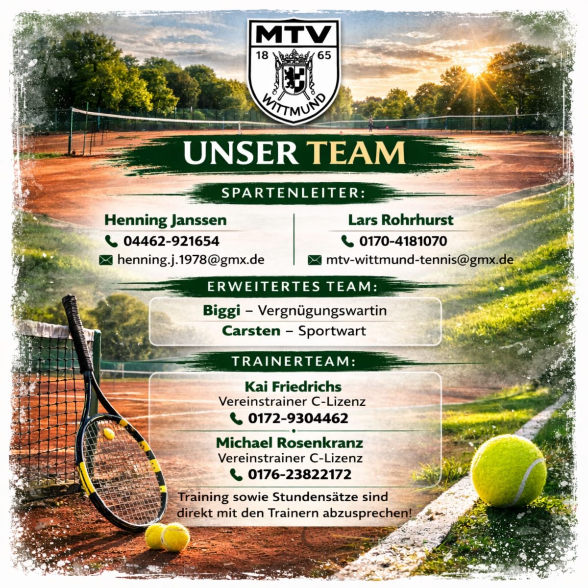 Tennis-Leitungsteam